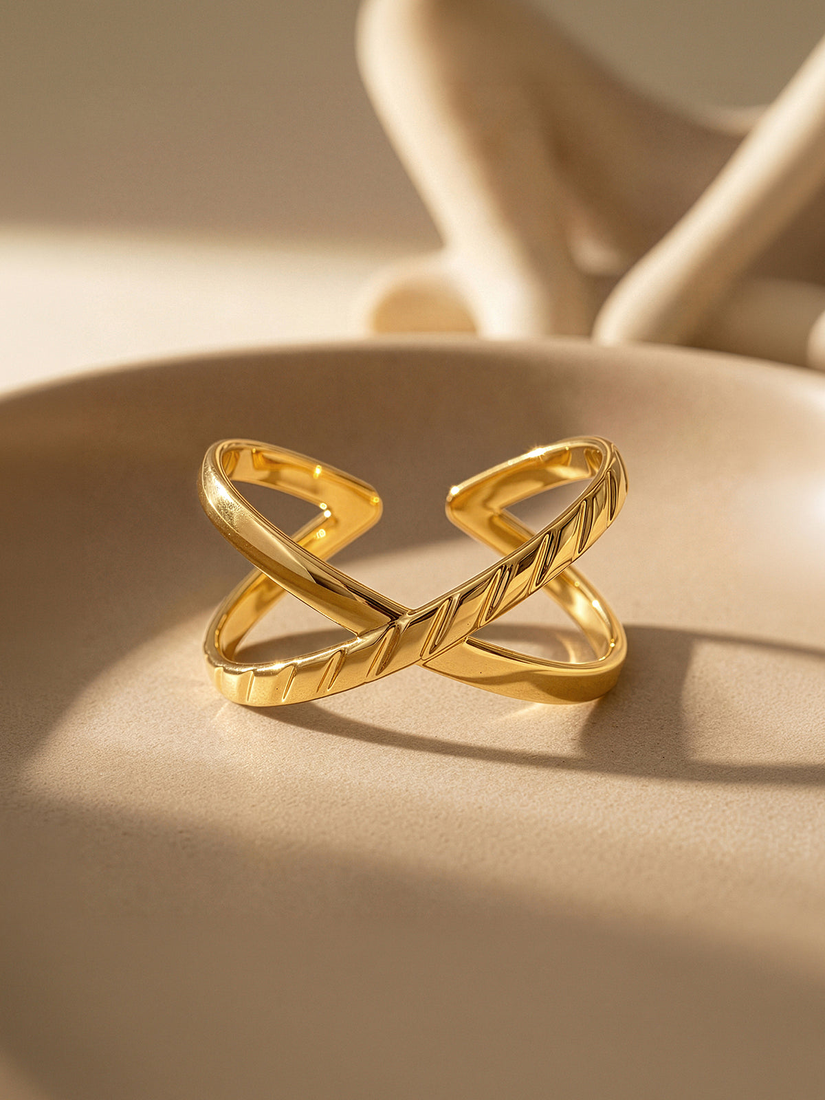 IXIA by GIVA Orbit Gold Plated Ring (Size 16)