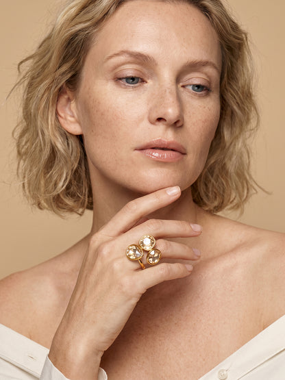 OnnMe by GIVA GOAT Gold Plated Open Ring (Size 12)