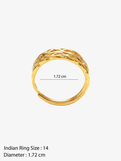 OnnMe by GIVA Brick Babe Gold Plated Ring (Size 14)