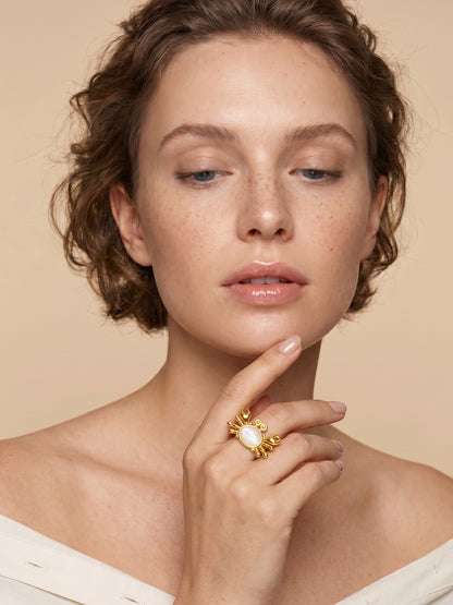 Orbit Babe Gold Plated Ring (Size 16)
