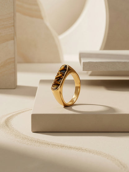 Noir Slay Gold Plated Ring (Size 14)