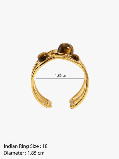 OnnMe by GIVA Cage It Gold Plated Ring (Size 18)