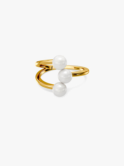 Pearl Flux Gold Plated Ring (Size 14)