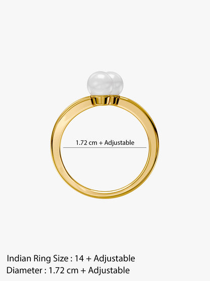 Pearl Flux Gold Plated Ring (Size 14)