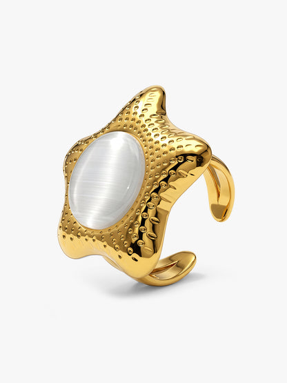 Shell Frame Gold Plated Ring (Size 15)