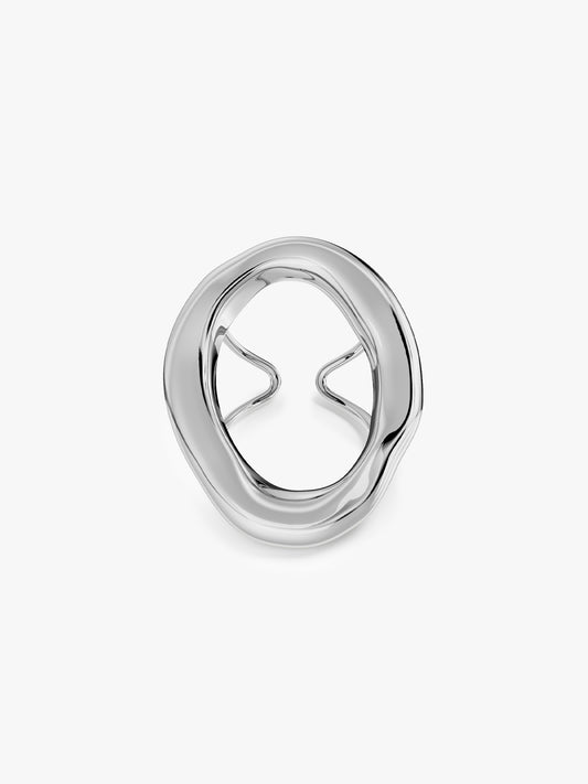 Twisted Orbit Loop Stainless Steel Ring (Size 7)