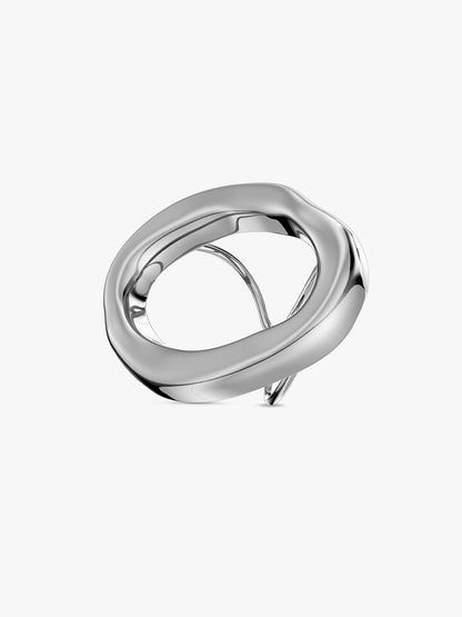 Twisted Orbit Loop Stainless Steel Ring (Size 7)