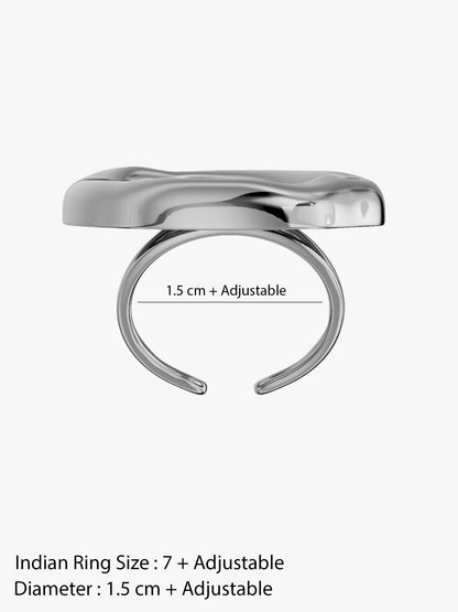 Twisted Orbit Loop Stainless Steel Ring (Size 7)