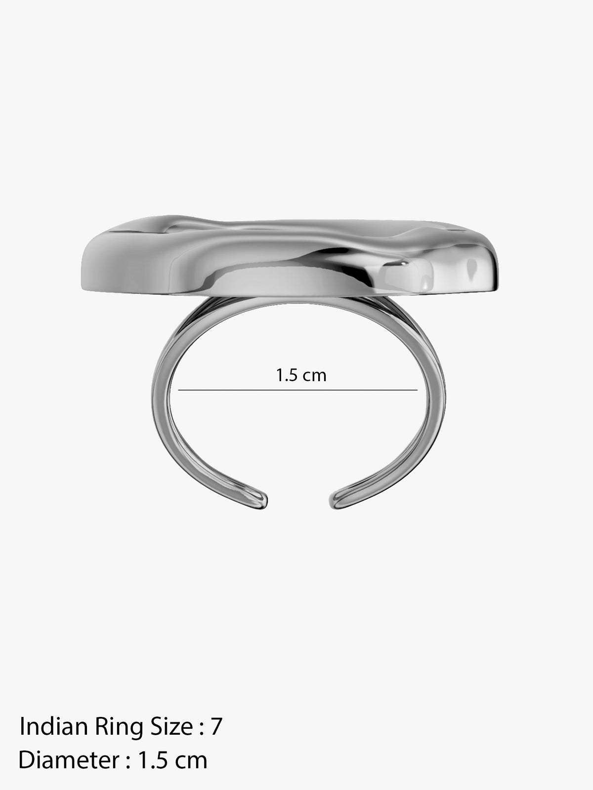 IXIA by GIVA Twisted Orbit Loop Stainless Steel Ring (Size 7)