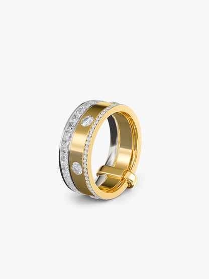 Triple Stack Dual Tone Layered Ring