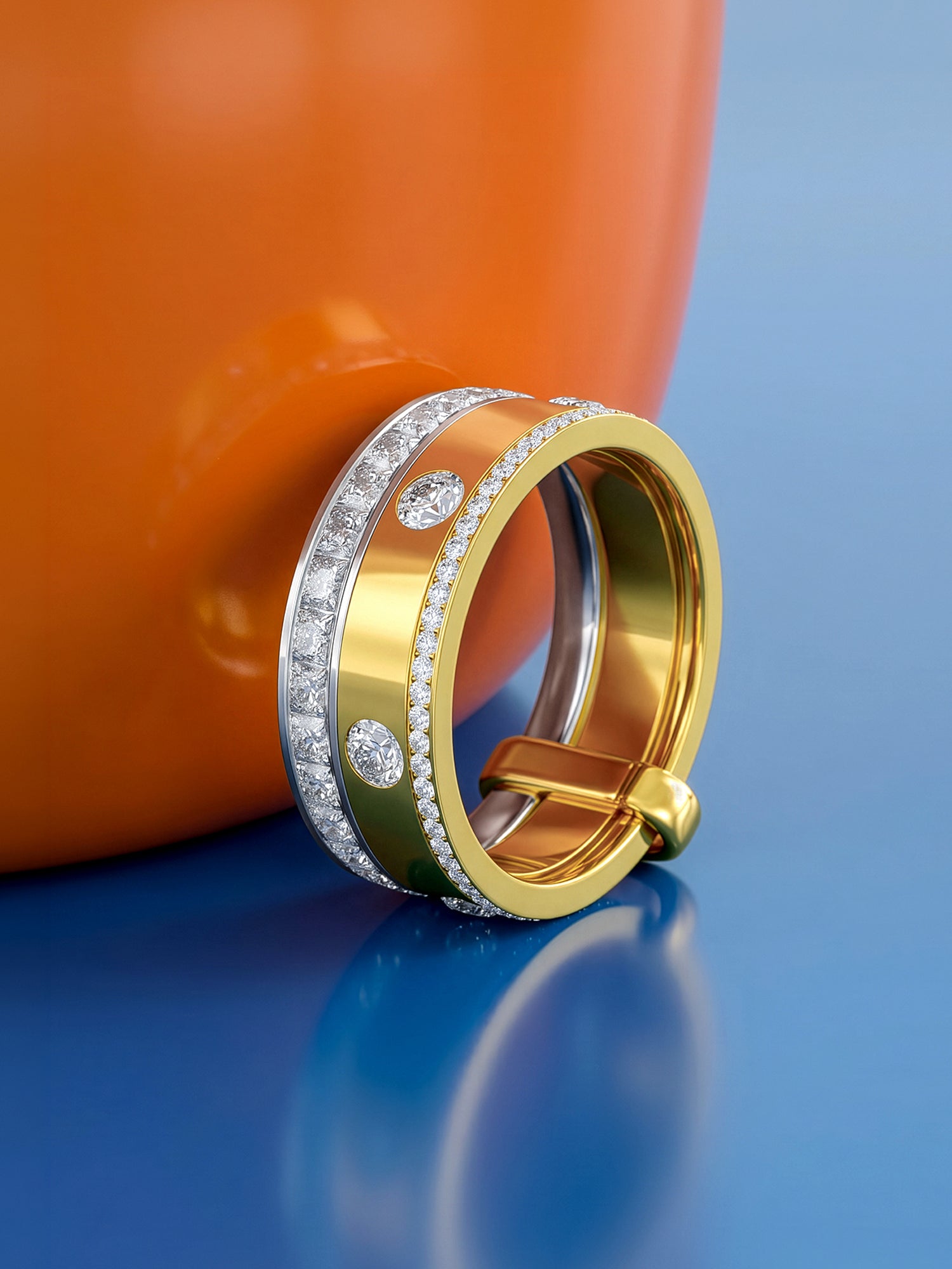Triple Stack Dual Tone Layered Ring