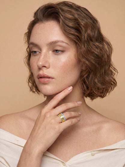Triple Stack Dual Tone Layered Ring