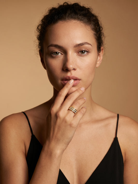 OnnMe by GIVA Rebel Mode Gold Plated Ring (Size 18)