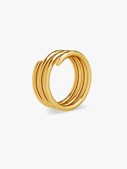 Spiral Gold Plated Out Ring (Size 14)