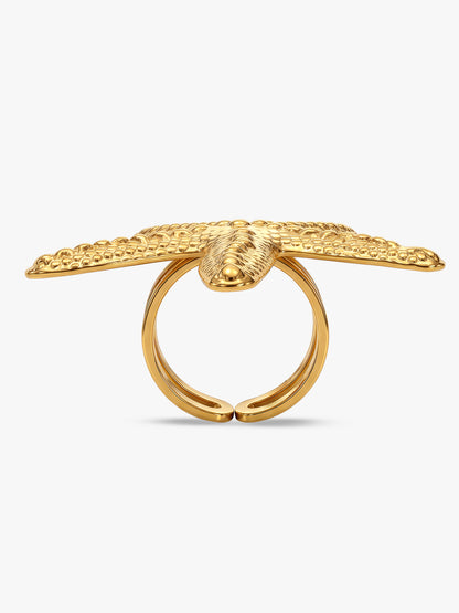 Sea You Soon Gold Plated Ring (Size 12)