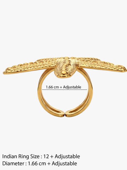 Sea You Soon Gold Plated Ring (Size 12)