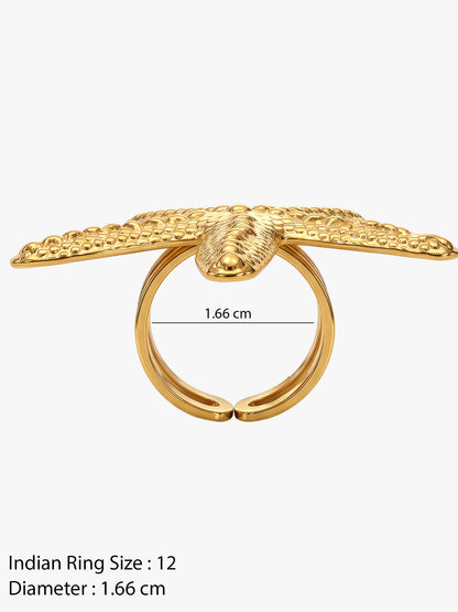 OnnMe by GIVA Sea You Soon Gold Plated Ring (Size 12)