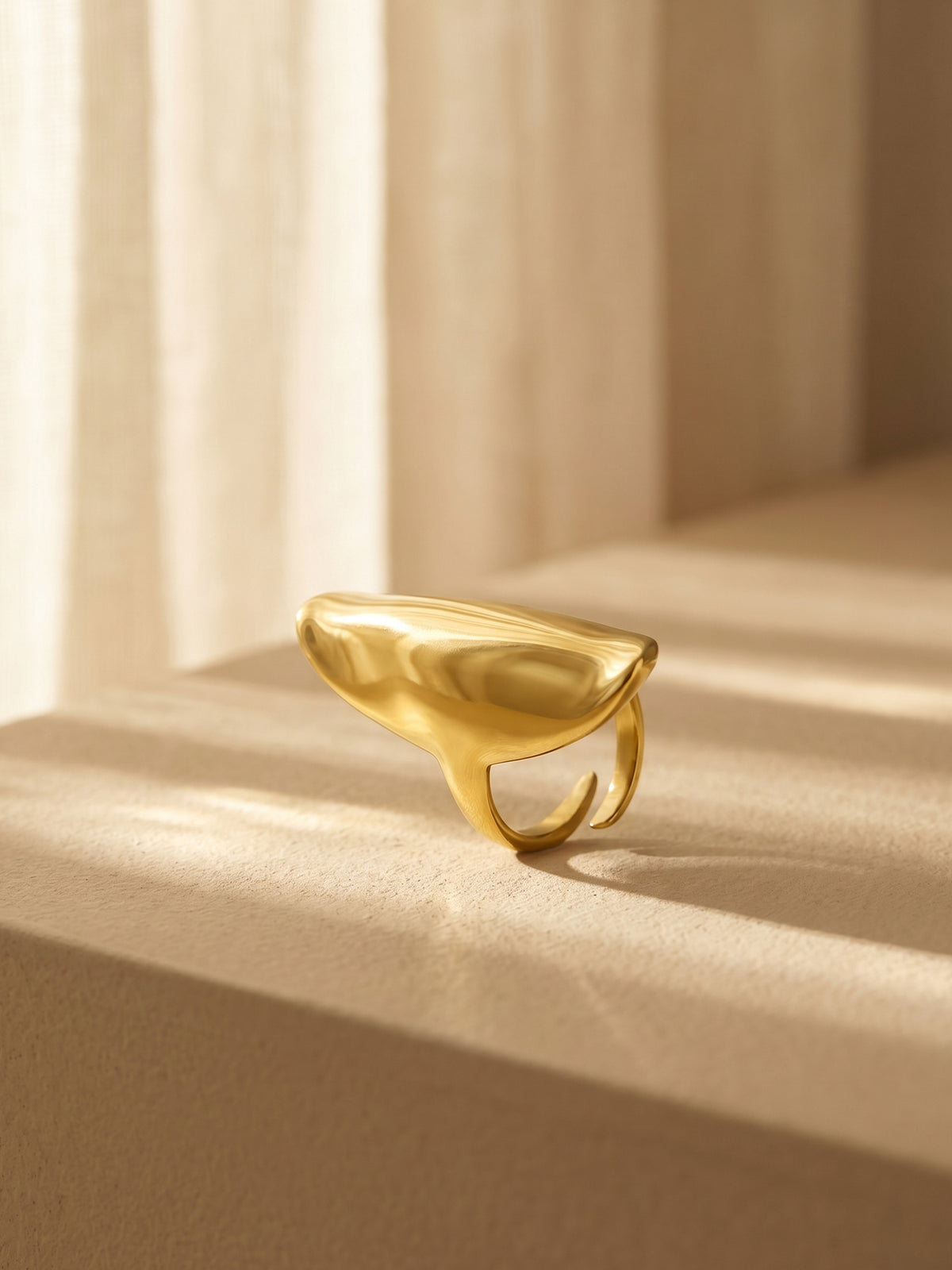 IXIA by GIVA Liquid Gold Gold Plated Ring (Size 12)