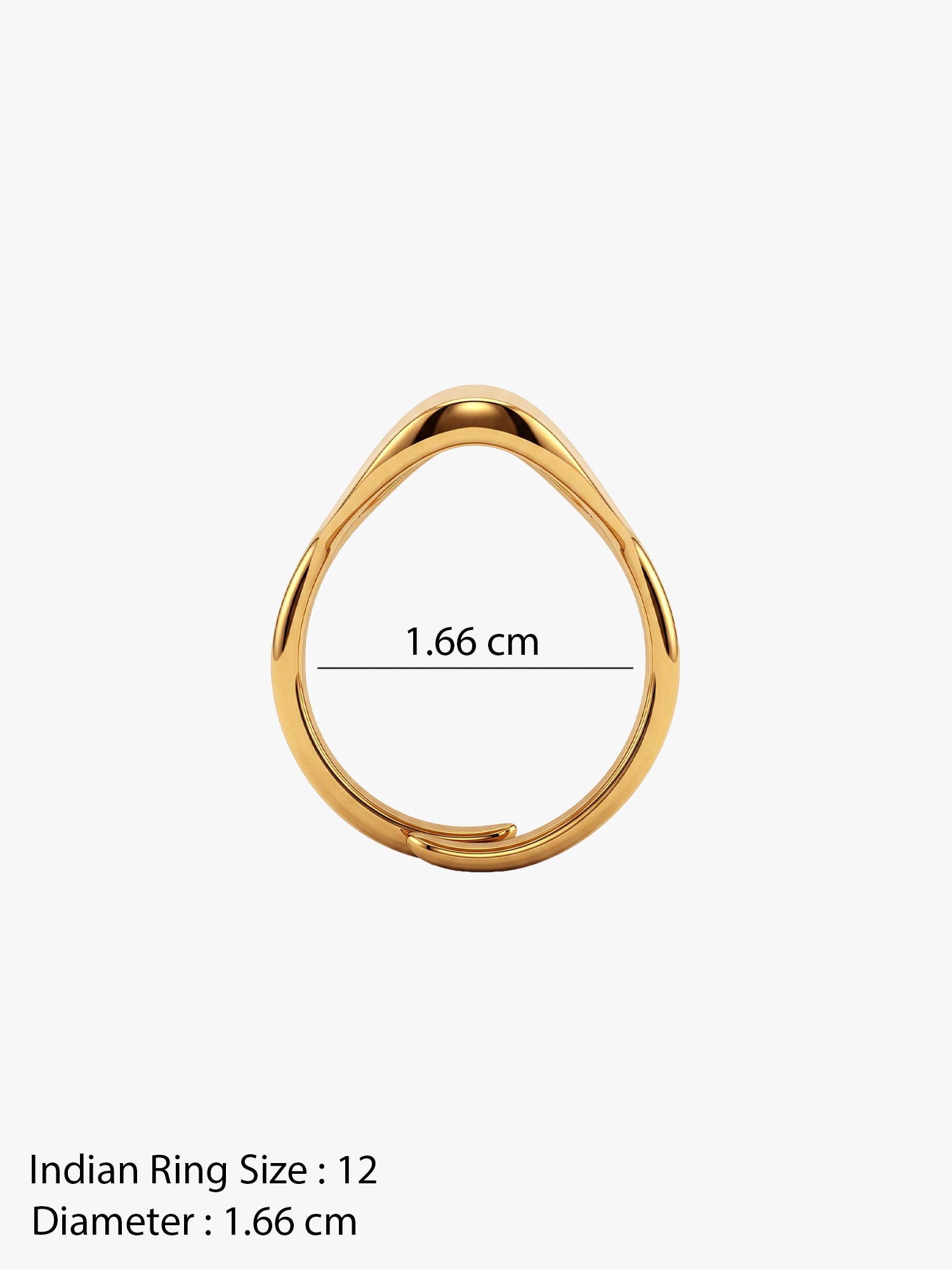 OnnMe by GIVA Liquid Gold Gold Plated Ring (Size 12)