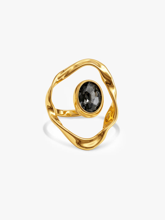 OnnMe by GIVA Grey Area Gold Plated Ring (Size 12)