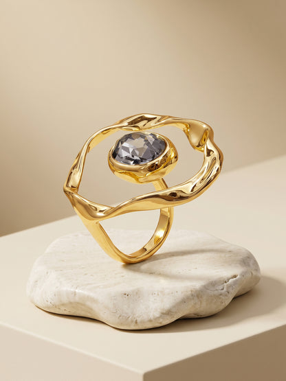 Grey Area Gold Plated Ring (Size 12)