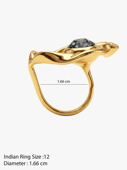 Grey Area Gold Plated Ring (Size 12)