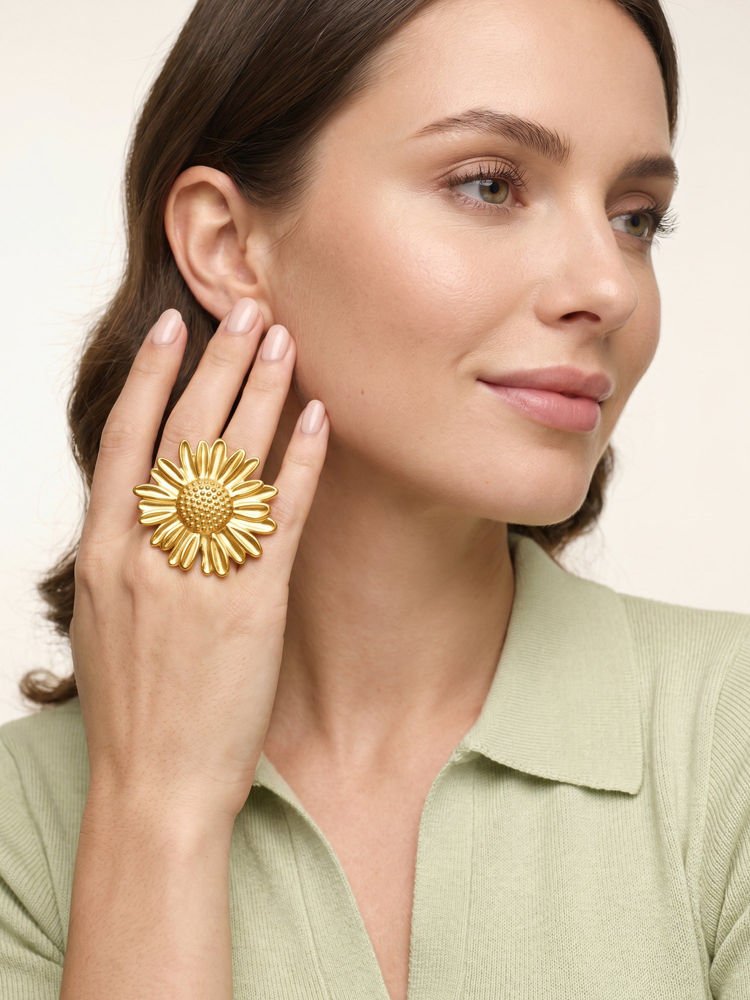 OnnMe by GIVA Bloom Theory Gold Plated Ring (Size 12)