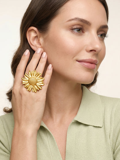 OnnMe by GIVA Bloom Theory Gold Plated Ring (Size 12)