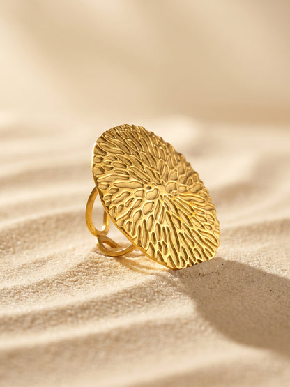 Ripple Effect Gold Plated Ring (Size 12)