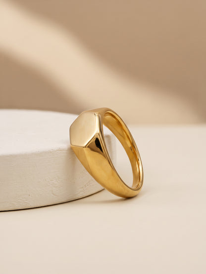 IXIA by GIVA Say Less Gold Plated Ring For Men (Size 19)