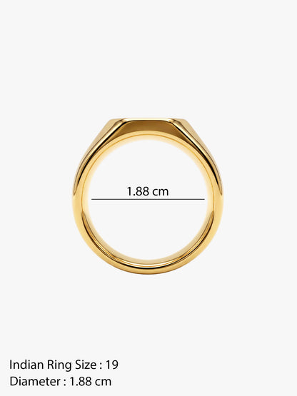 IXIA by GIVA Say Less Gold Plated Ring For Men (Size 19)