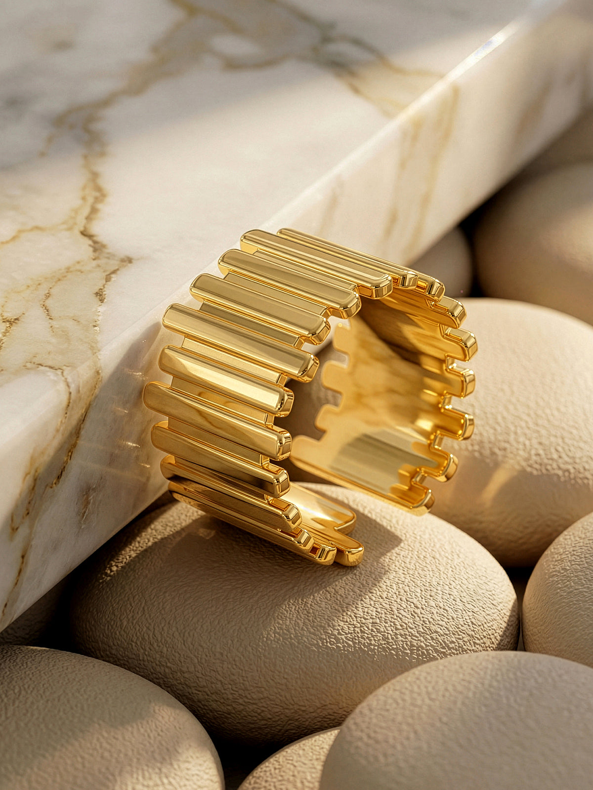 IXIA by GIVA Picket Gold Plated Ring (Size 20)