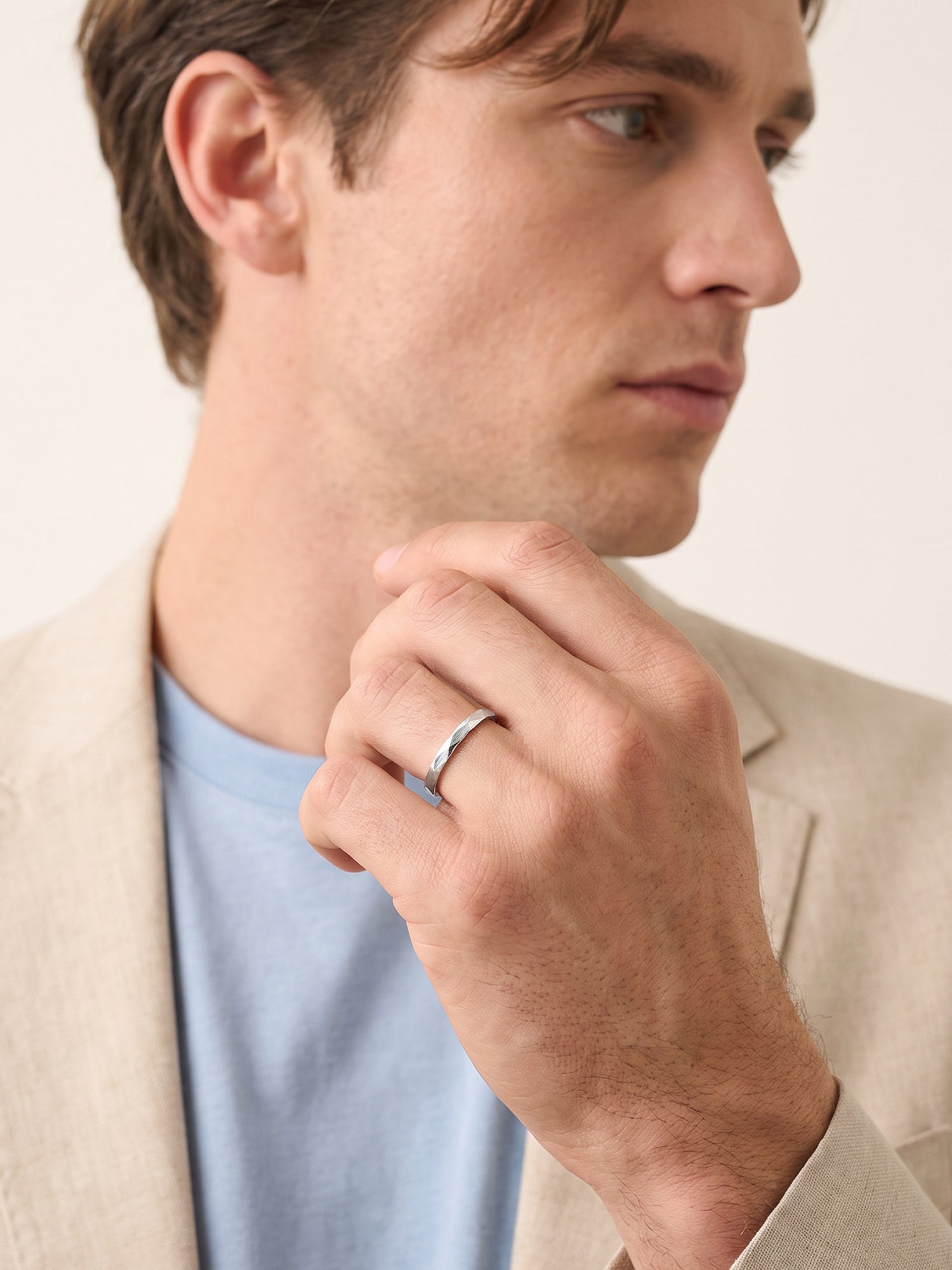 IXIA by GIVA Ironclad Rhodium Plated Ring For Men (Size 20)