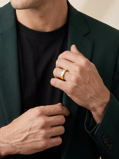 IXIA by GIVA Las Vegas Luck Gold Plated Ring For Men (Size 20)