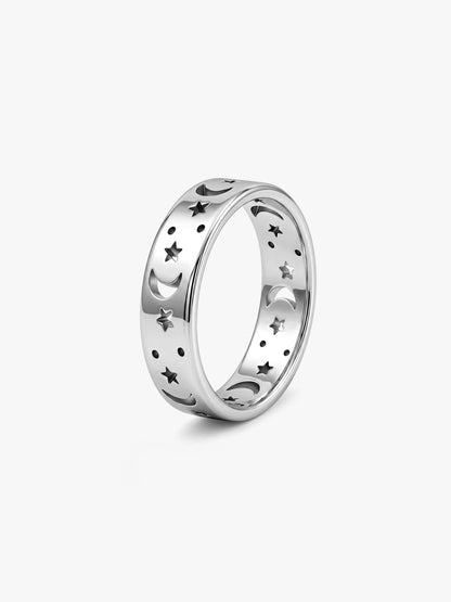 IXIA by GIVA Night Owl Rhodium Plated Ring For Men (Size 19)