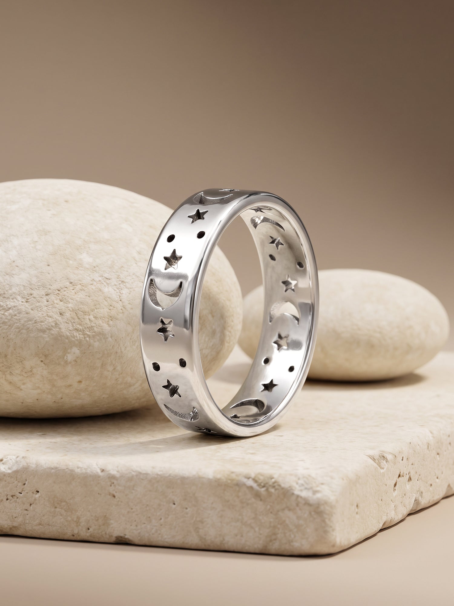 IXIA by GIVA Night Owl Rhodium Plated Ring For Men (Size 19)