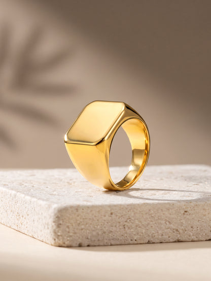 IXIA by GIVA Unbothered King Gold Plated Ring For Men (Size 20)