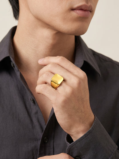 IXIA by GIVA Unbothered King Gold Plated Ring For Men (Size 20)