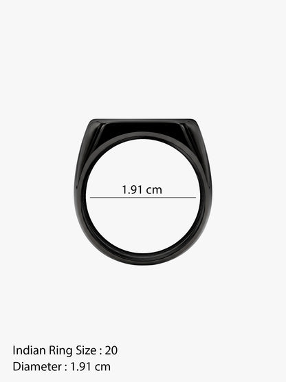IXIA by GIVA Millenial Coded Black Rhodium Ring For Men (Size 20)