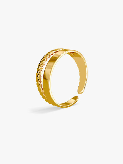Faux Gold Plated Stack Ring (Size 14)