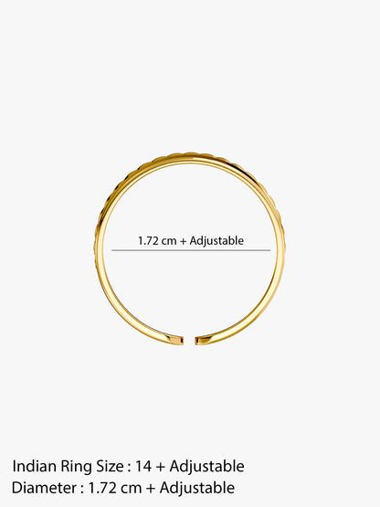 Faux Gold Plated Stack Ring (Size 14)