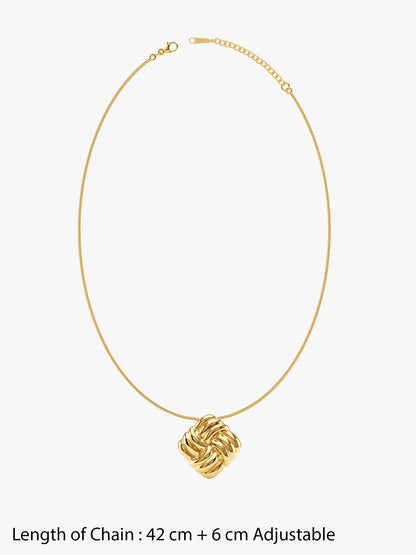 Wire Mood Gold Plated Pendant with Chain