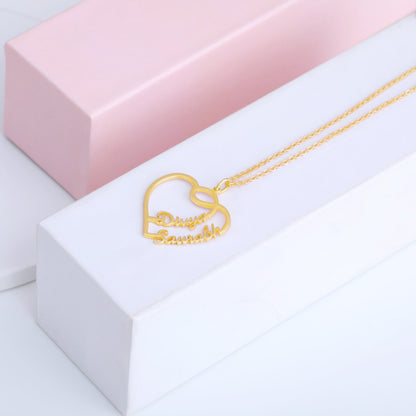 The Lovestruck Couple Golden Pendant With Link Chain