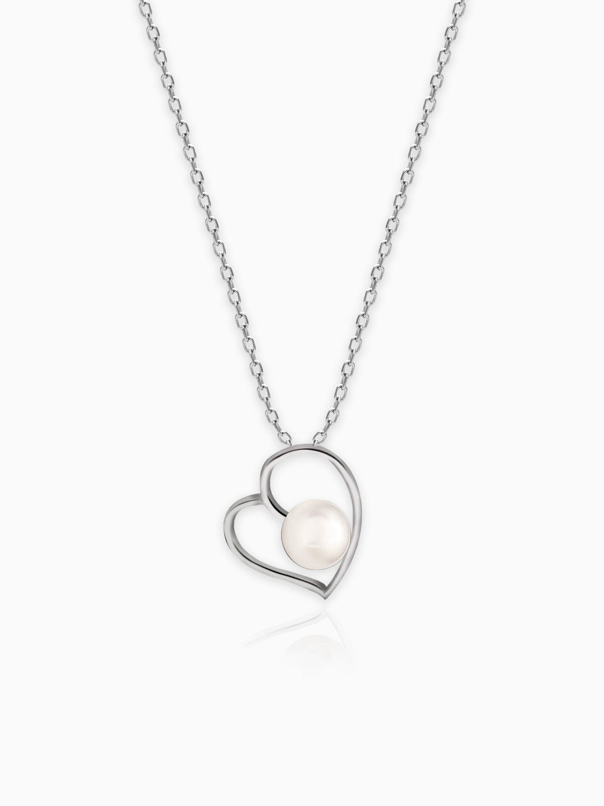 Anushka Sharma Silver Pearl Heart Pendant With Silver Link Chain