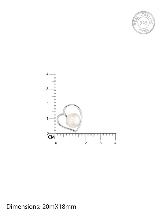 Anushka Sharma Silver Pearl Heart Pendant With Silver Link Chain