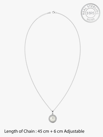 Kriti Sanon Silver Pearl Pendant with Link Chain