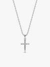 Silver Blessed Holy Cross Pendant with Link Chain