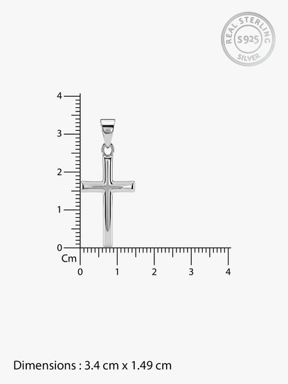 Silver Blessed Holy Cross Pendant with Link Chain