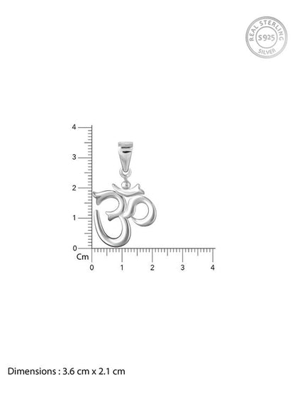 Silver Om Pendant with Link Chain