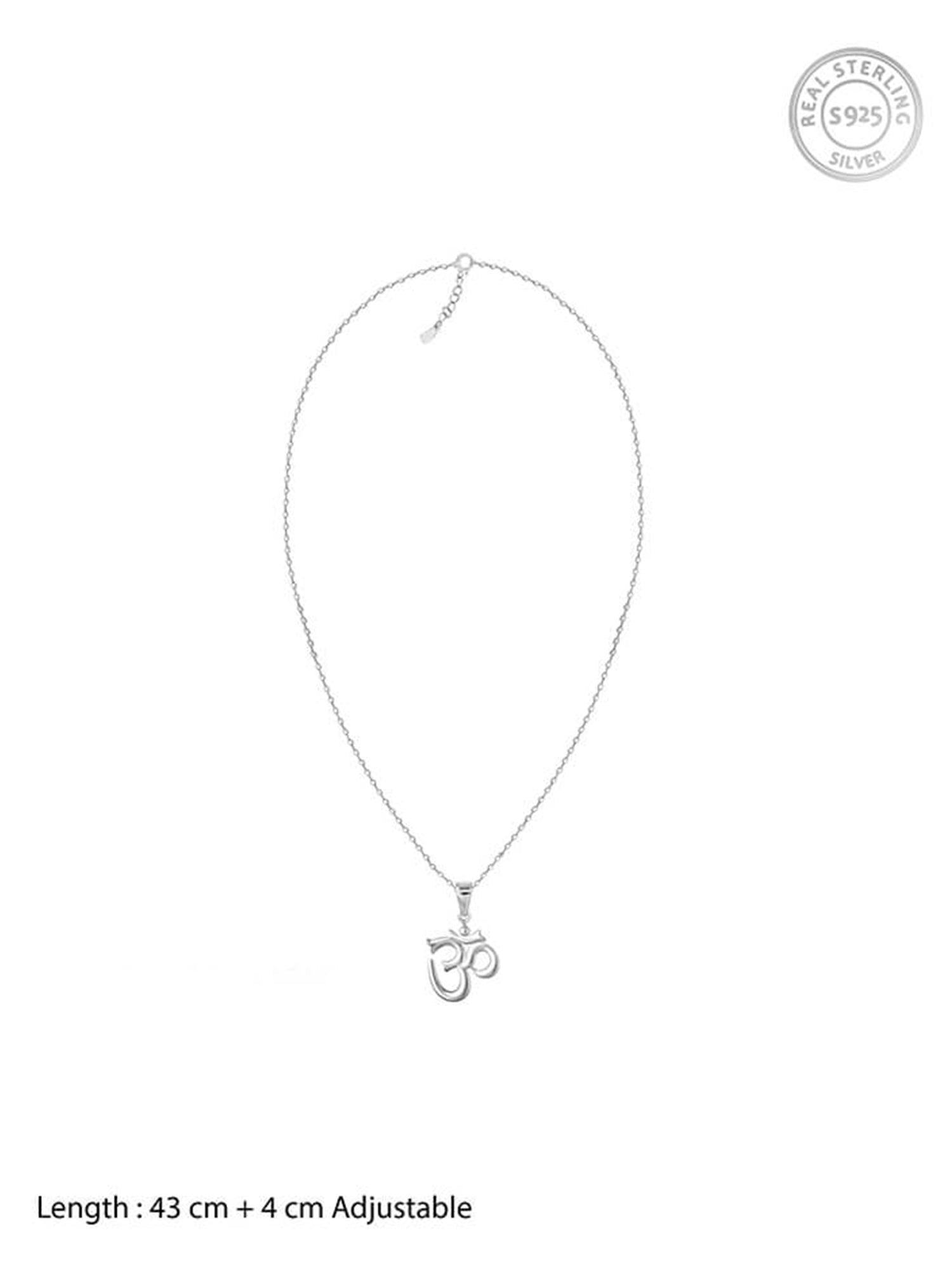 Silver Om Pendant with Link Chain